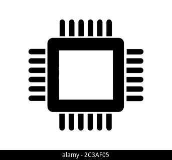 microchip icon illustrated in vector on white background Stock Photo