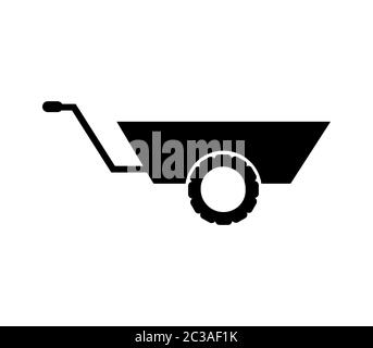 wheelbarrow icon illustrated in vector on white background Stock Photo