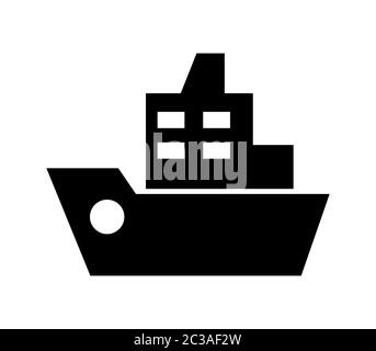 ship icon illustrated in vector on white background Stock Photo