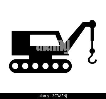 crane icon illustrated in vector on white background Stock Photo