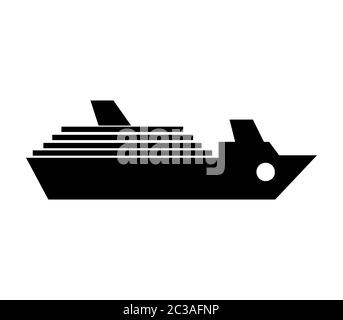 ship icon illustrated in vector on white background Stock Photo - Alamy