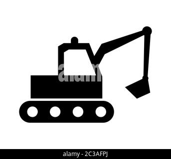 excavator icon illustrated in vector on white background Stock Photo