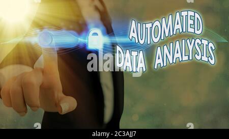 Handwriting text Automated Data Analysis. Conceptual photo Artificial intelligence and deep learning technology Stock Photo