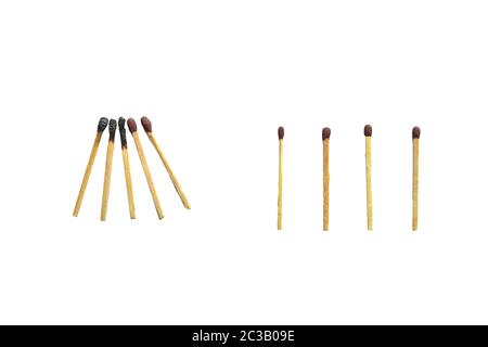 One whole match isolated to stop the fire. Stop destruction concept ...