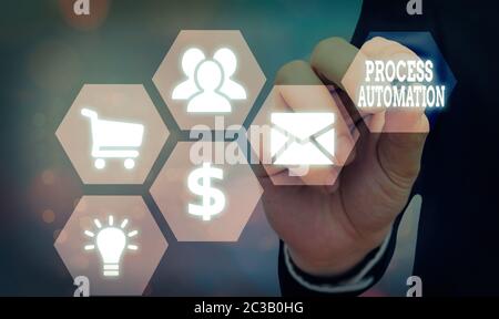 Handwriting text Process Automation. Conceptual photo the use of technology to automate business actions Stock Photo