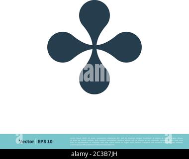 Four Leaf Cross Icon Vector Logo Template Illustration Design. Vector EPS 10. Stock Vector