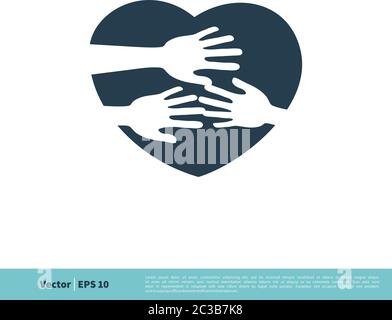 Love and Care Foundation / Charity Icon Vector Logo Template Illustration Design. Vector EPS 10. Stock Vector