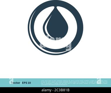 Drop Water in Circle Icon Vector Logo Template Illustration Design. Vector EPS 10. Stock Vector