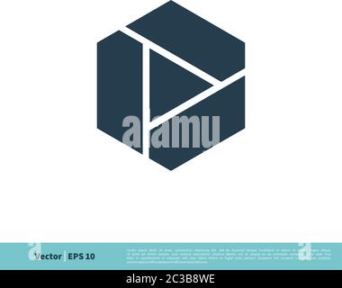 Hexagonal Shape Icon Vector Logo Template Illustration Design. Vector EPS 10. Stock Vector