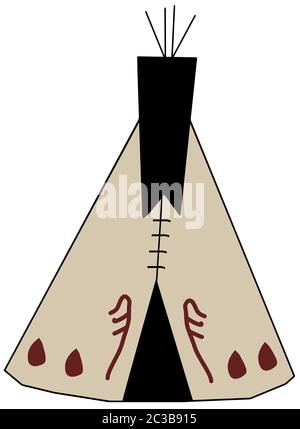 native american tribes tent indian illustration culture Stock Photo - Alamy