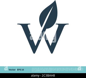 Letter W Leaf Icon Vector Logo Template Illustration Design. Vector EPS 10. Stock Vector