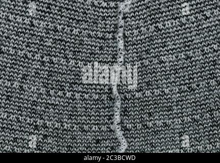 black white and grey wool texture useful as a background Stock Photo