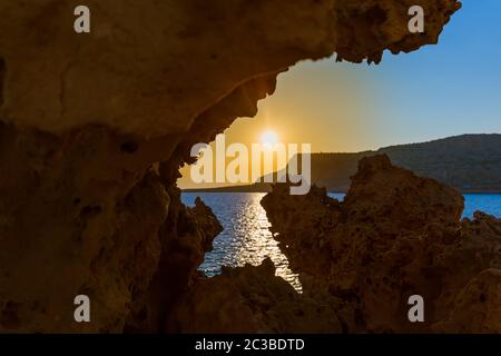 Cape Greco on Cyprus at sunset Stock Photo