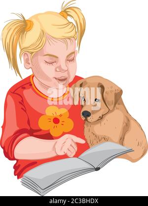 Girl with Puppy Book store