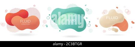 Fluid lines design with colorful red, green and orange waves and curly lines. Futuristic abstract liquid style vector Stock Vector