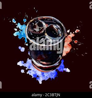 Watercolor Blue And Black Splashes Alcohol Ink Texture Abstract Colorful Background Hand Painted Watercolor Texture Stock Photo Alamy