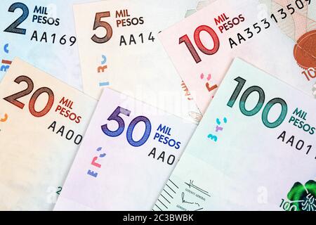 Colombian money - peso a background Stock Photo