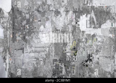 Grunge Background with Old Torn Posters Stock Photo