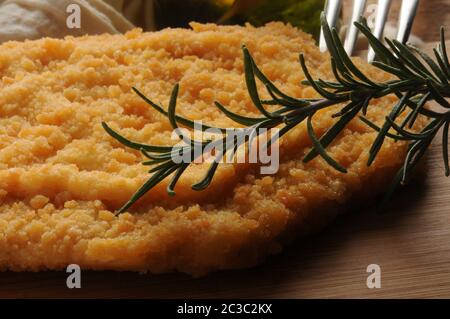 Chicken cotoletta with scamorza cheese Stock Photo