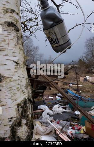 Small, largely disused, area between Tallinn Airport (Tallinna Lennujaam) and Soodevahe. Some homeless and very poor people live in this area, many of Stock Photo