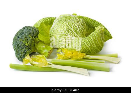 Cabbage, celery and broccoli Stock Photo