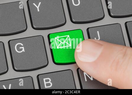 Computer keyboard with letter key Stock Photo