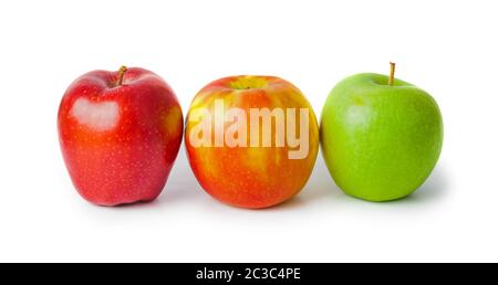 Three different apples Stock Photo