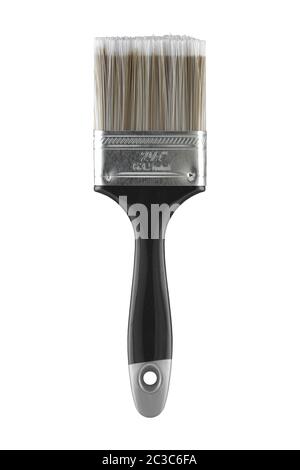 A 2 1/2' 63.5mm two and a half inch decorators paint brush on white with clipping path Stock Photo