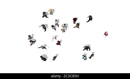 crowd of people in top view Stock Photo