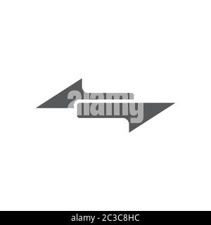 Left and right arrows vector icon symbol isolated on white background Stock Vector