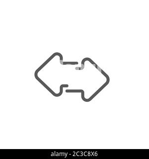 Left and right arrows vector icon symbol isolated on white background Stock Vector