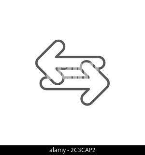 Left and right arrows vector icon symbol isolated on white background Stock Vector