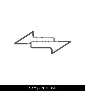 Left and right arrows vector icon symbol isolated on white background Stock Vector