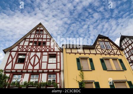 Historic Facades Ediger-Eller at the Mosel Germany Europe. Stock Photo