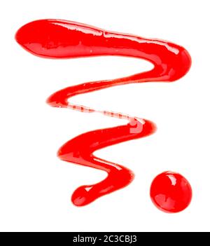Raspberry jam drizzle isolated on white background. Top view. Stock Photo