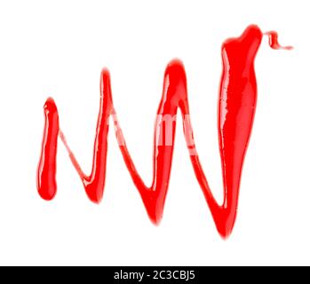 Raspberry jam drizzle isolated on white background. Top view. Stock Photo