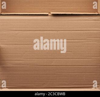 texture of brown cardboard used to make boxes, close up Stock Photo