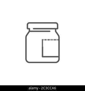Mayonnaise jar vector icon symbol isolated on white background Stock Vector