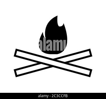 fire icon illustrated in vector on white background Stock Photo