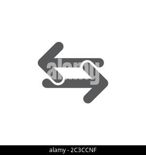 Left and right arrows vector icon symbol isolated on white background Stock Vector