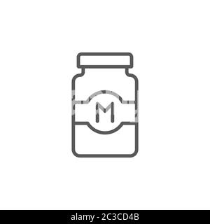 Mayonnaise jar vector icon symbol isolated on white background Stock Vector