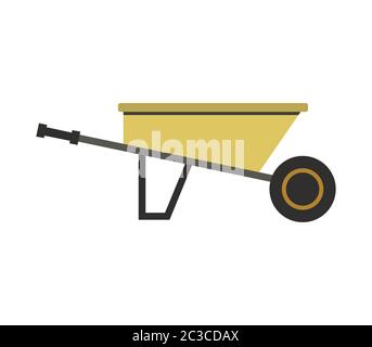 wheelbarrow icon illustrated in vector on white background Stock Photo