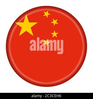 A Peoples Republic of China button illustration with clipping path Stock Photo