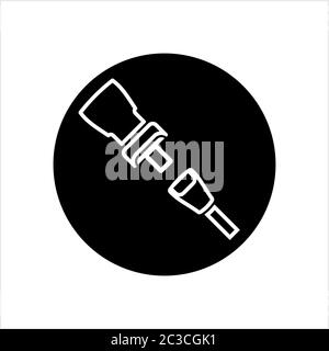 Seat Belt Icon, Safety Belt Icon Vector Art Illustration Stock Vector