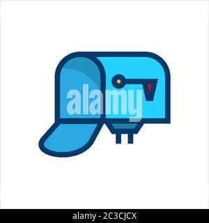 Mailbox Icon, Mail Box Icon Vector Art Illustration Stock Vector