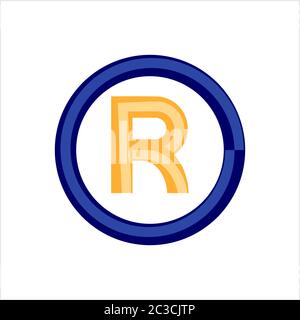 Registered Trademark Icon, Letter R Symbol Vector Art Illustration Stock Vector