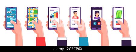 Hand with smartphone Stock Vector