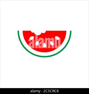 Watermelon Icon, Watermelon Vector Art Illustration Stock Vector