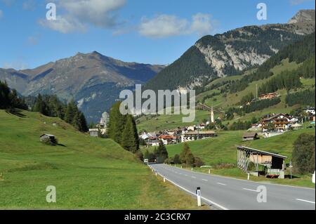 Reschenpass in South Tyrol Stock Photo