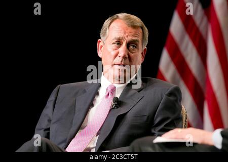 San Antonio, Texas USA, May 23 2014: : House Speaker John Boehner speaks at an event hosted by IBC Bank with support from The San Antonio Hispanic and South San Antonio Chambers of Commerce.  ©Marjorie Kamys Cotera/Daemmrich Photography Stock Photo